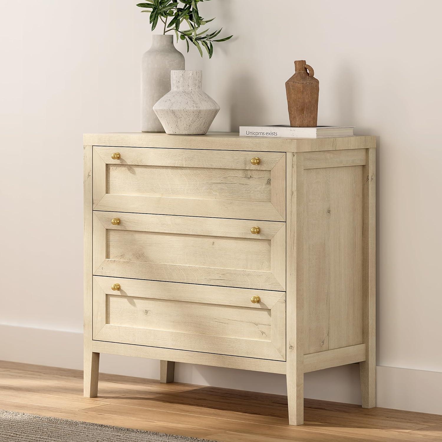 Bay Isle Home™ 3 Drawer Dresser,Wide Chest Of Drawers (Set of 2)