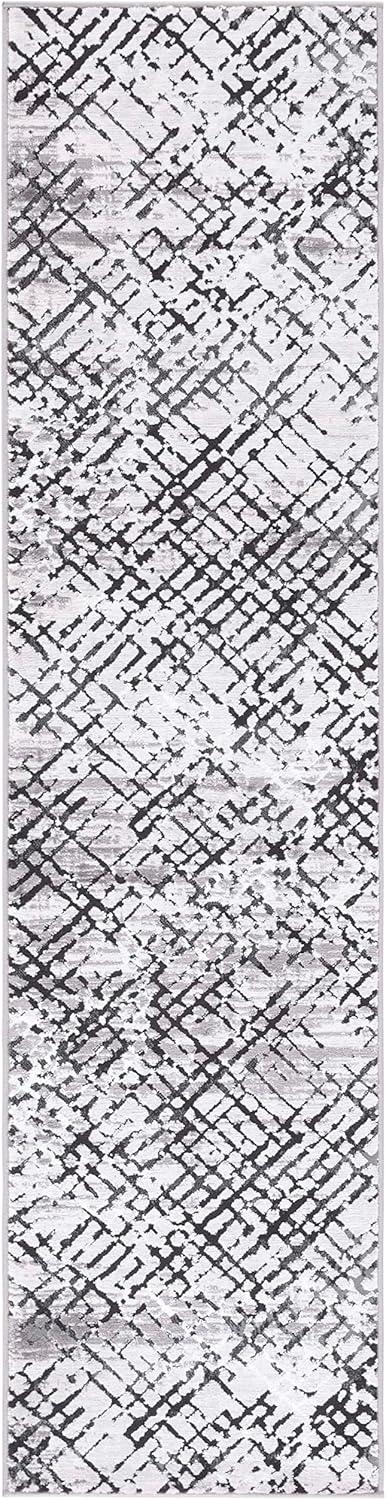 Amelia ALA275 Power Loomed Runner Rug - Gray/Charcoal - 2'x8' - Safavieh.