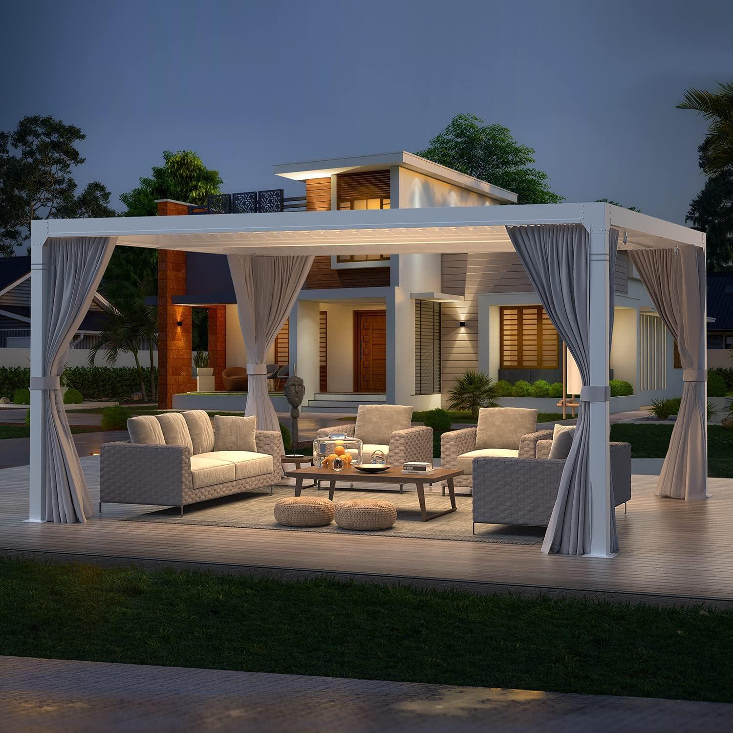 Aluminum Outdoor Pergola with Adjustable Louver Roof