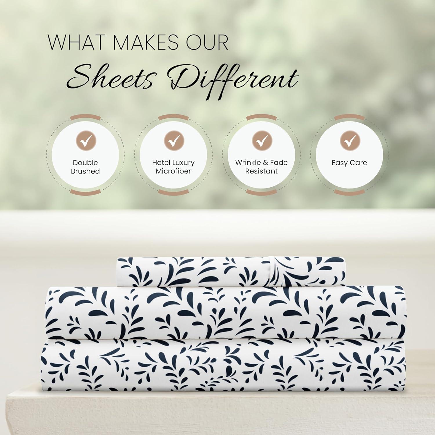 Simply Soft™ Burst of Vines Pattern Microfiber Sheet Set