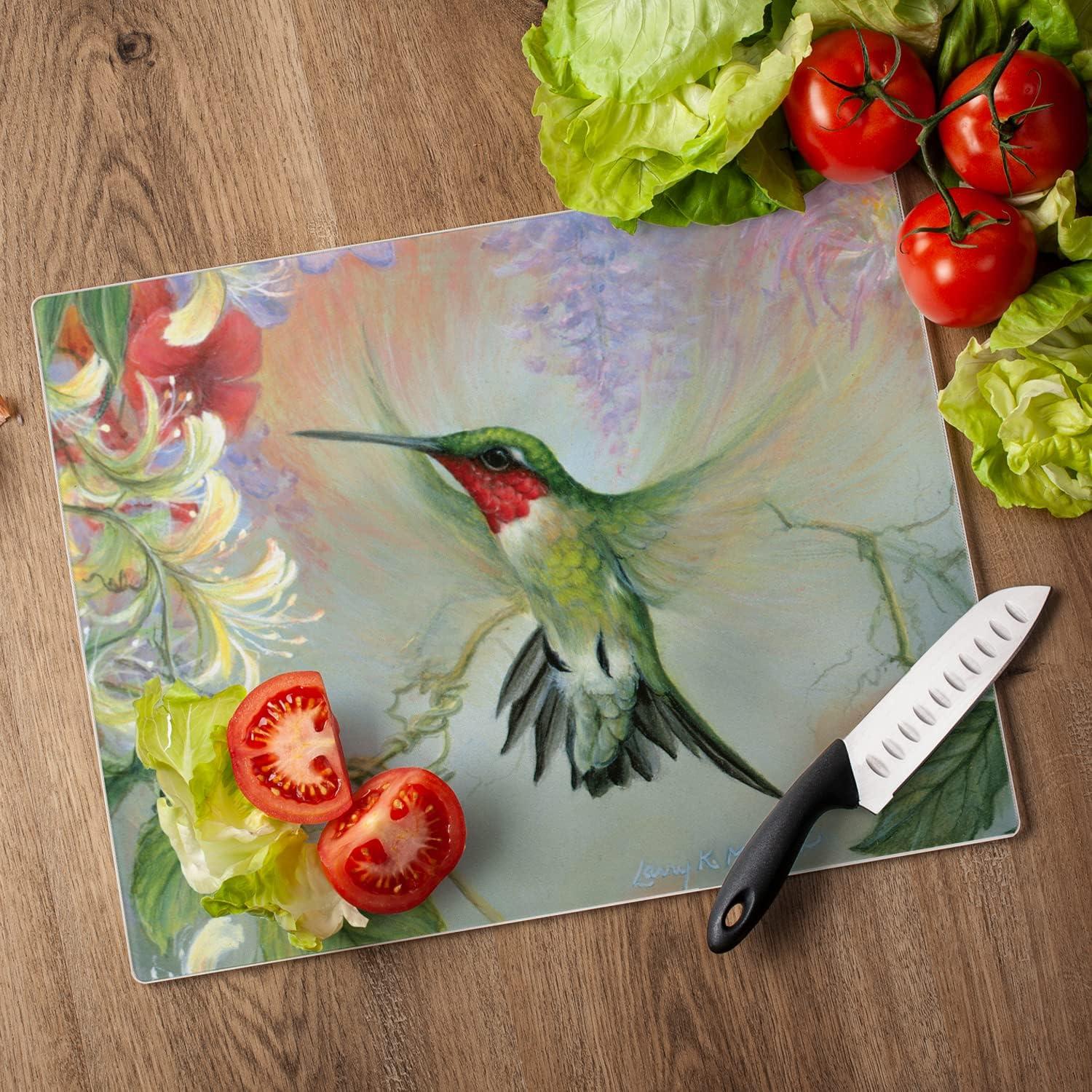 Hummingbird Nature's Gift Tempered Glass Cutting Board