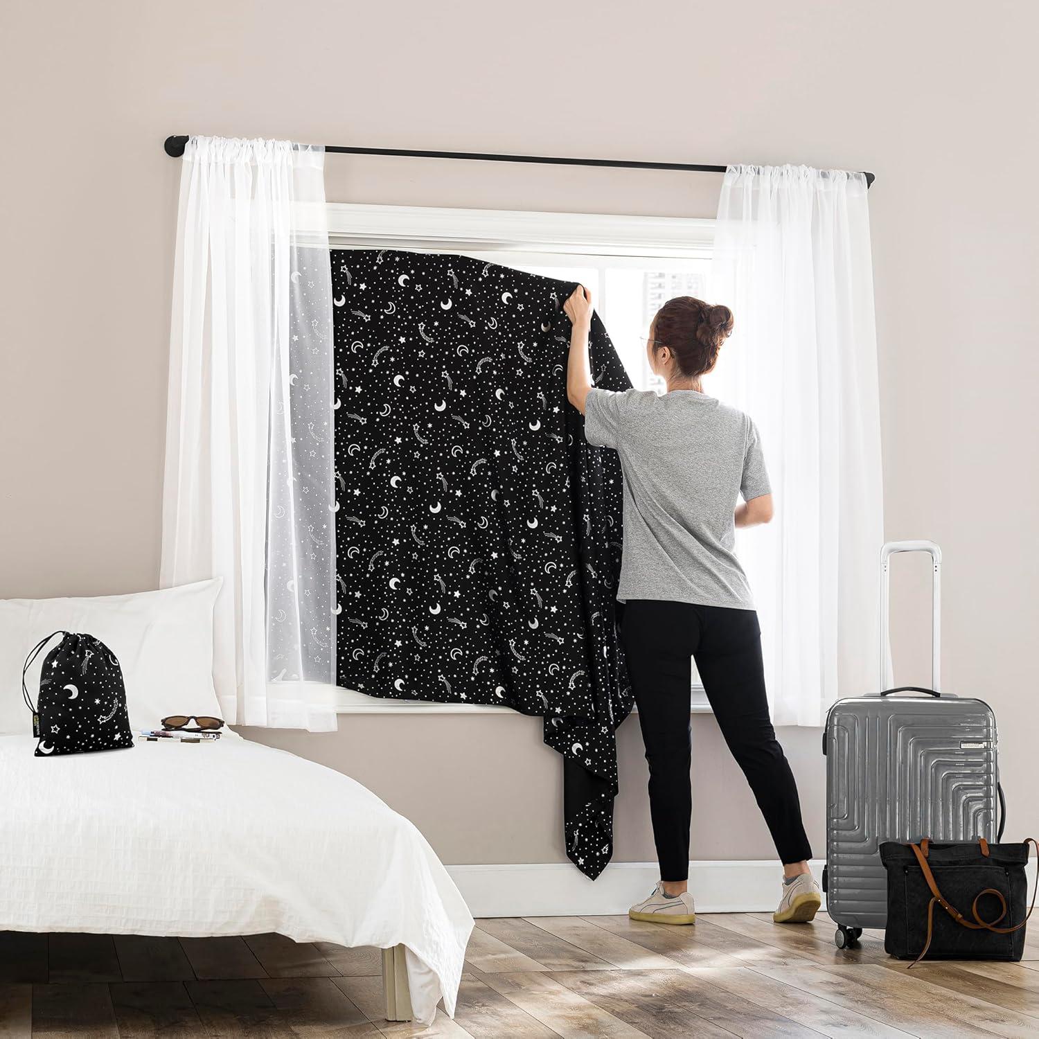 Lights Out Night Portable Travel 100% Blackout Suction Cup Curtain Panel