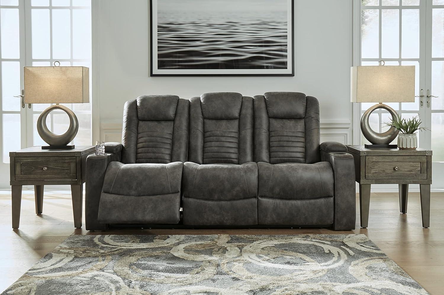 Soundcheck 83" Faux Leather Square Arm Reclining Sofa
