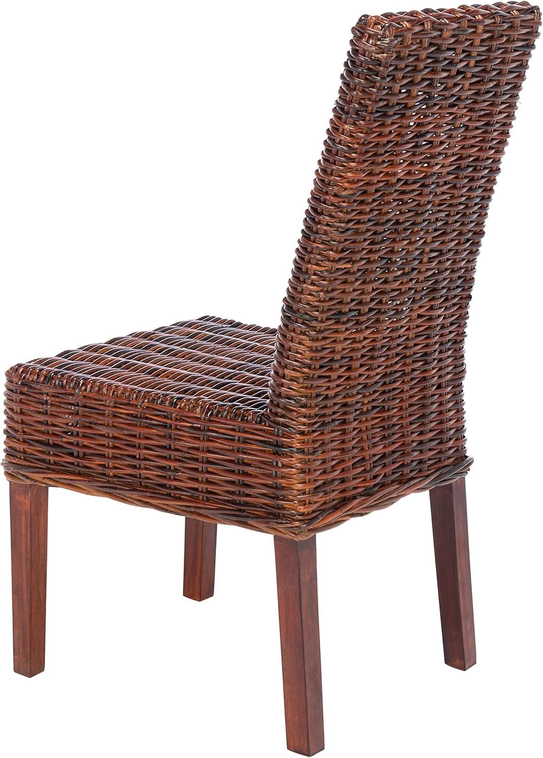 Sanibel 18''H Rattan Side Chair (Set of 2) - Antique Walnut - Safavieh
