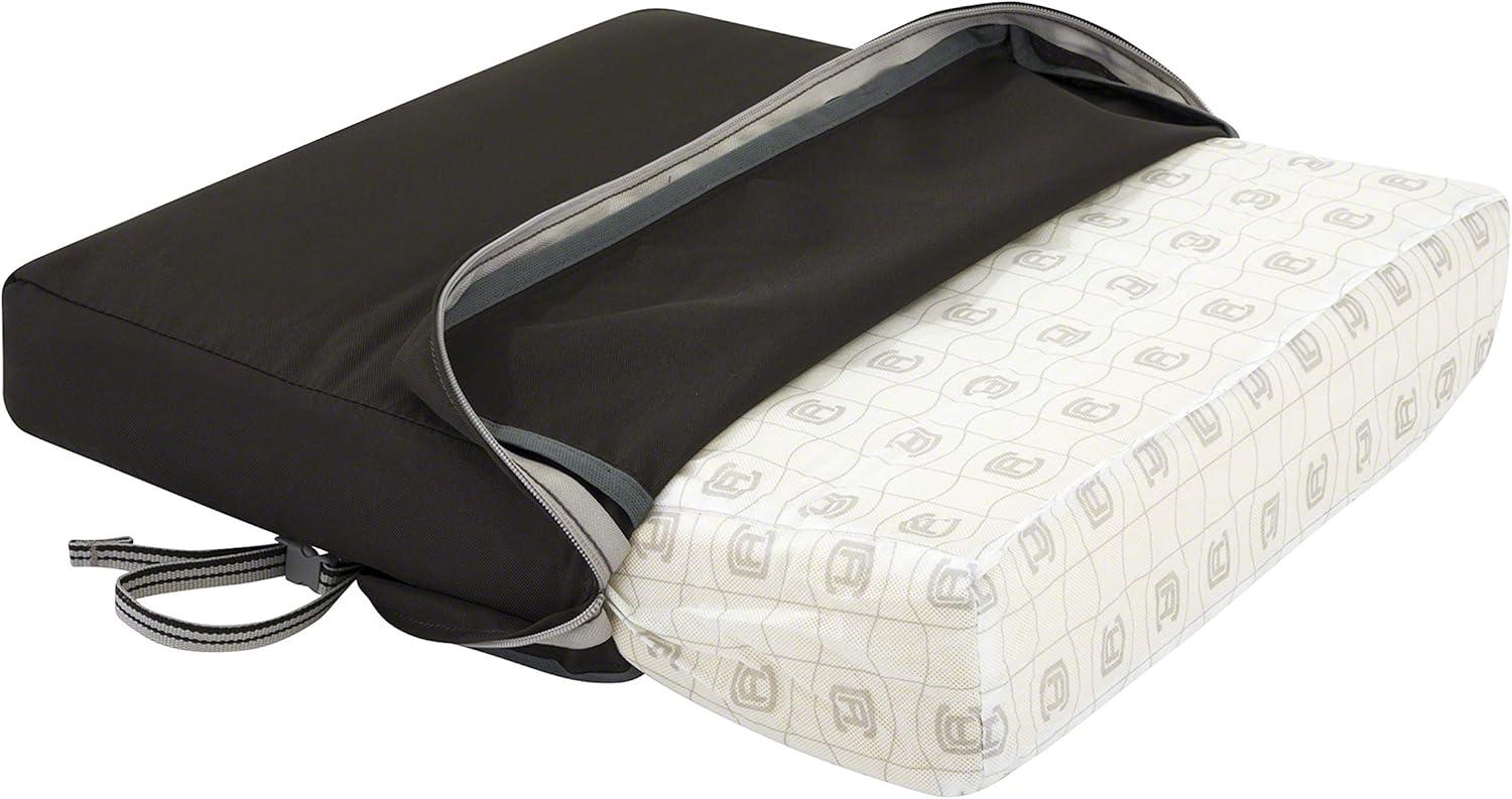 Classic Accessories Ravenna® Rectangular Patio Seat Cushion Slip Cover & Foam - Durable Outdoor Cushion, Espresso, 21"W x 19"D x 5"Thick