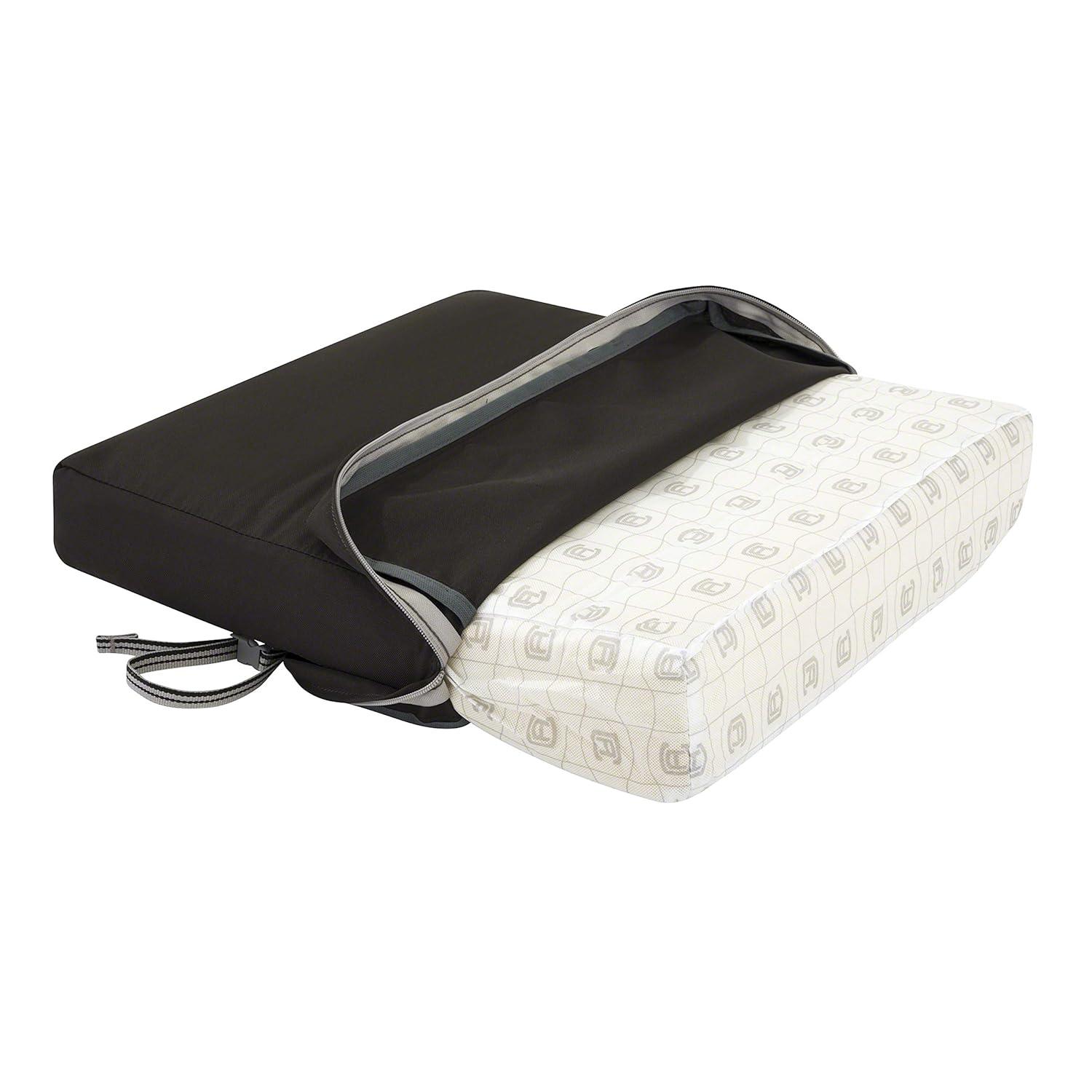 Classic Accessories Ravenna® Rectangular Patio Seat Cushion Slip Cover & Foam - Durable Outdoor Cushion, Espresso, 21"W x 19"D x 5"Thick