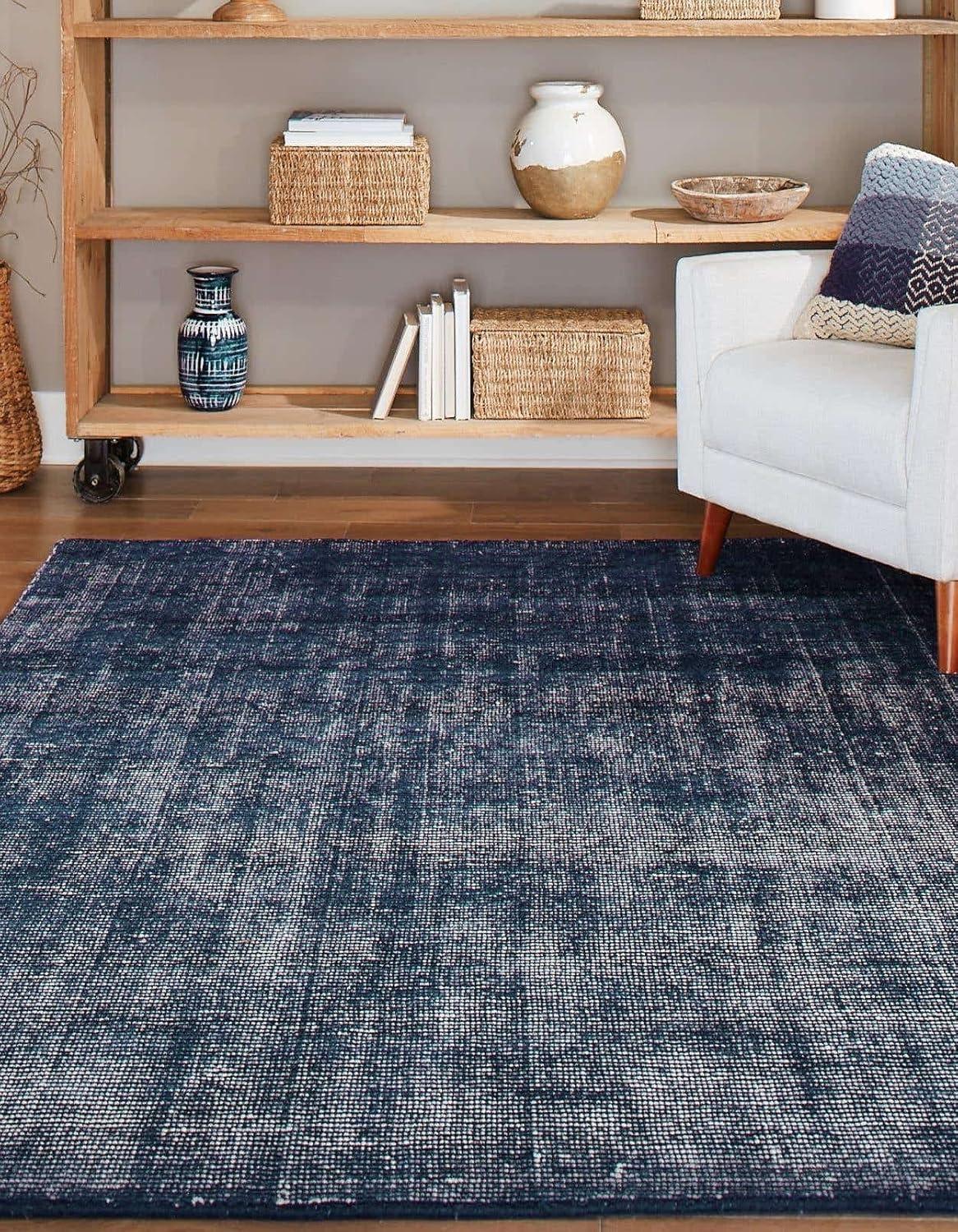 Blueberry Ivory Majesty 9'x12' Hand-Knotted Wool Area Rug