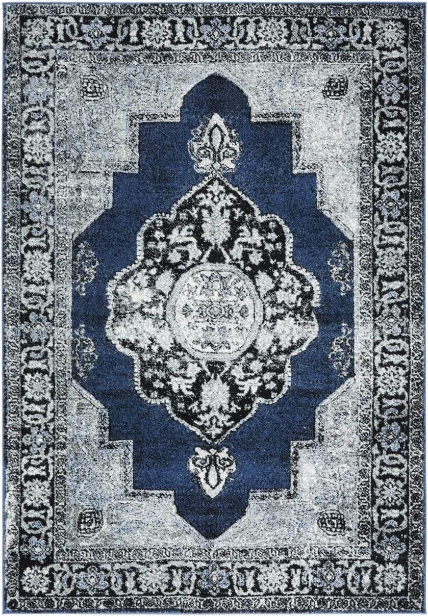 SAFAVIEH Vintage Hamadan Tahnee Oriental Area Rug, Blue/Grey, 5'3" x 7'6"