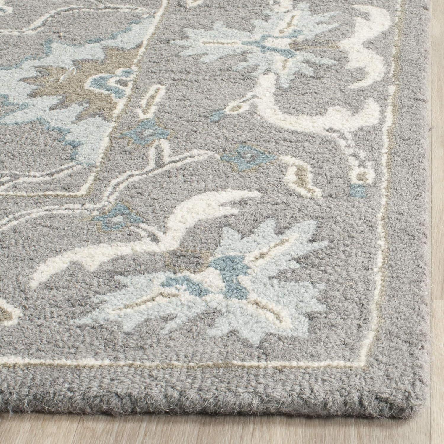 Blossom BLM218 Hand Tufted Area Rug - Grey - 5'x8' - Safavieh.