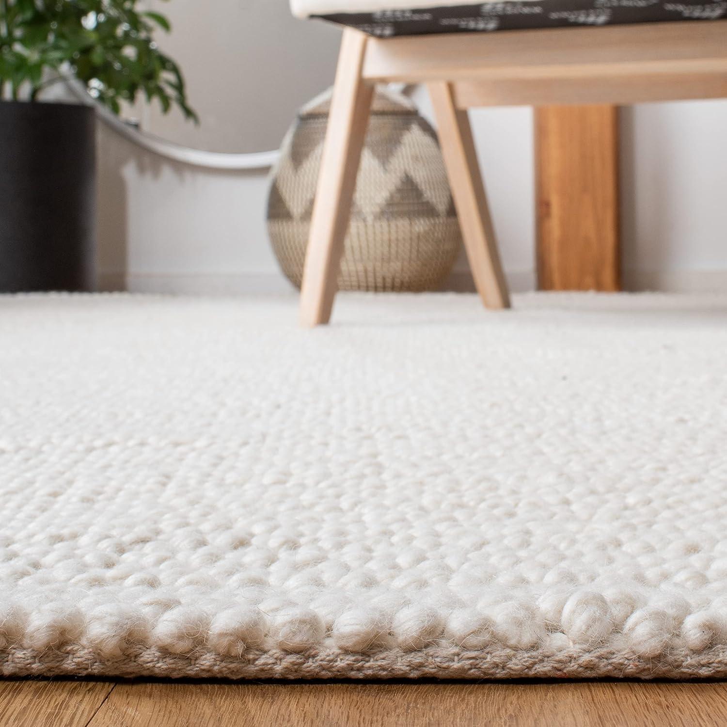 SAFAVIEH Natura Collection 6' Square Ivory NAT551A Handmade Living Room Dining Bedroom Area Rug