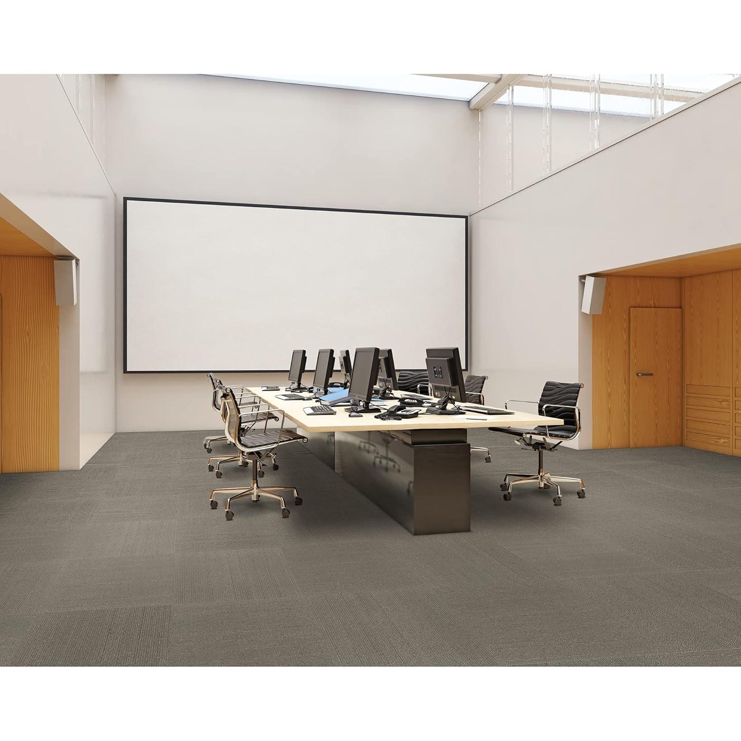 Elite 24" x 24" Gray Nylon Carpet Tile with Low Pile