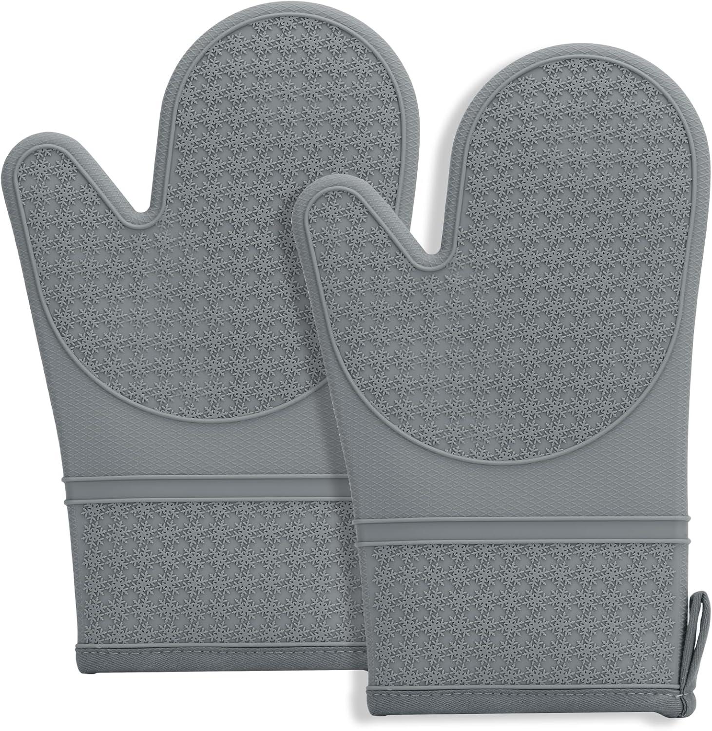 Silicone Oven Gloves 2-piece Set, Heat-resistant Oven Gloves With Soft, Kitchen Accessories