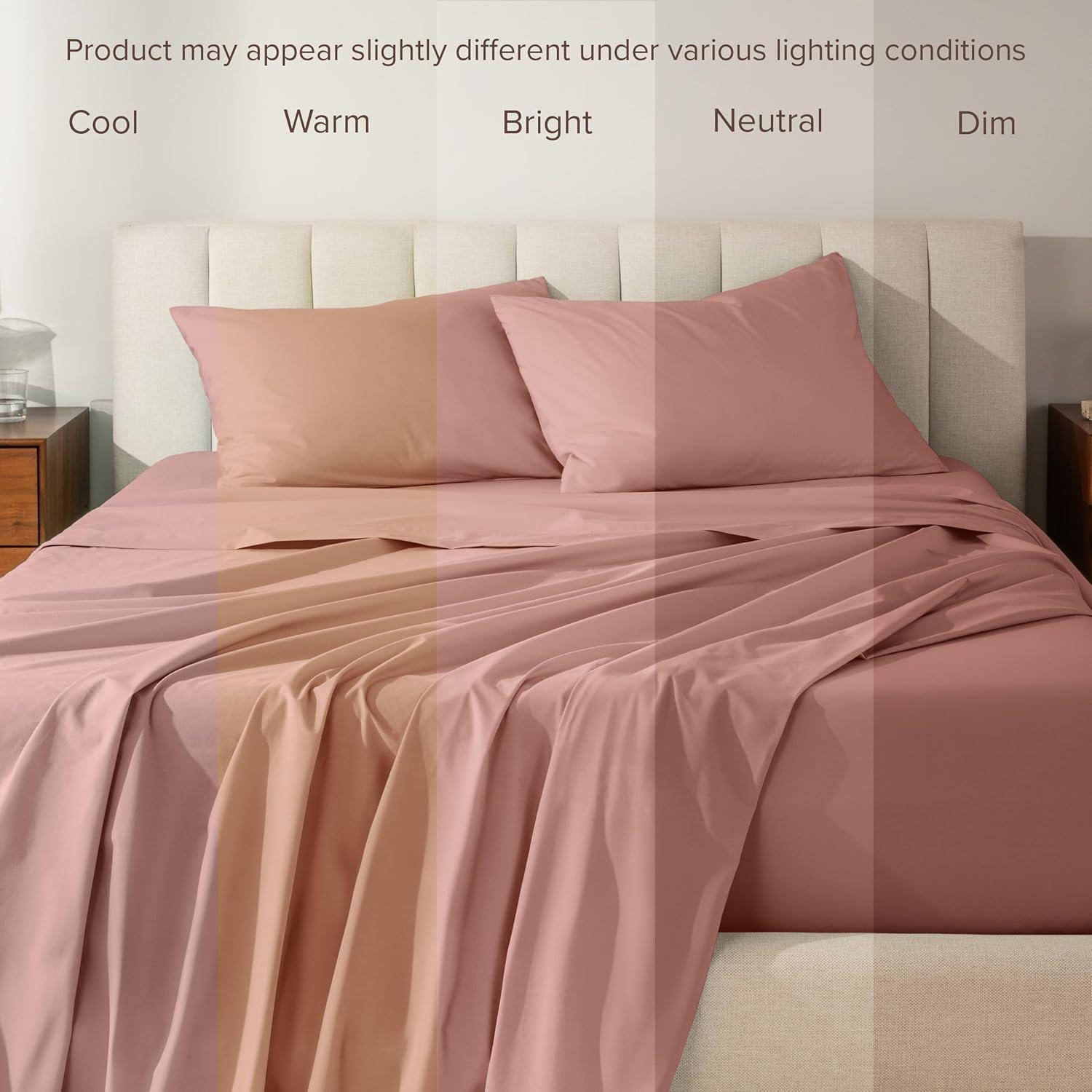 Bare Home 100% Cotton Percale Sheet Set