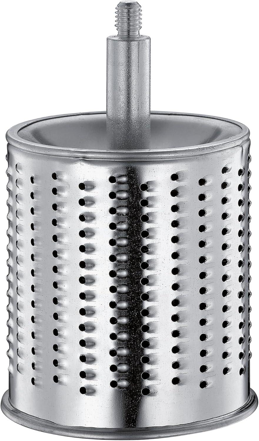 Cream Metal and Wood Rotary Drum Grater with Suction Base