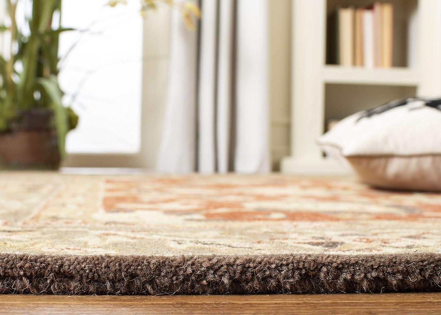 Anatolia AN512 Hand Tufted Indoor Area Rug - Rust/Green - 5'x8' - Safavieh