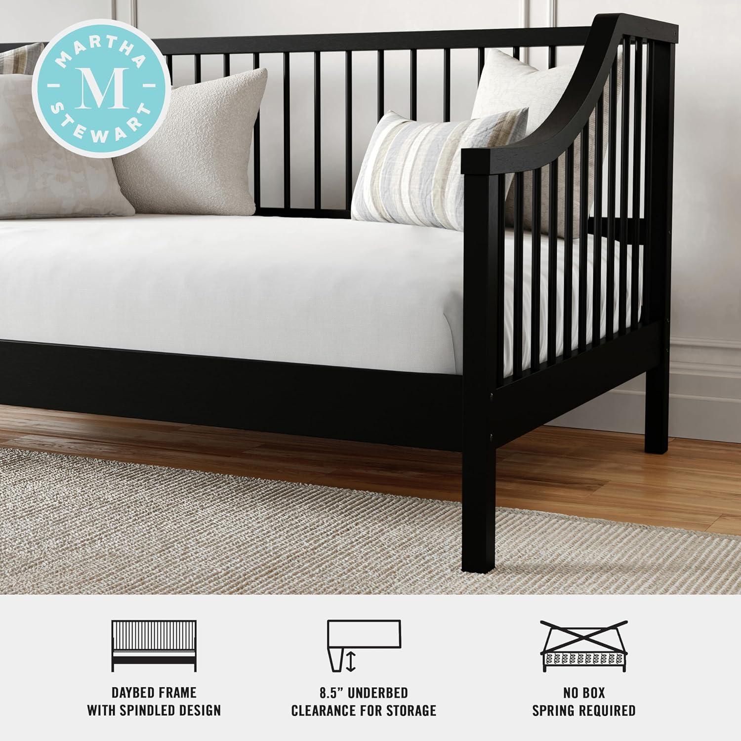 Martha Stewart Martha Stewart Neely Wooden Platform Daybed With Spindles And Wood Slat Foundation