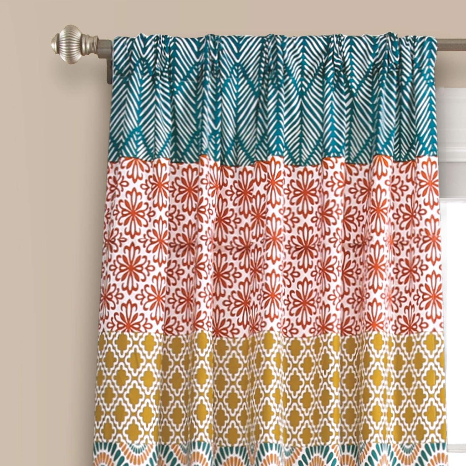 Lush Decor Bohemian Stripe Window Curtain Panels Set