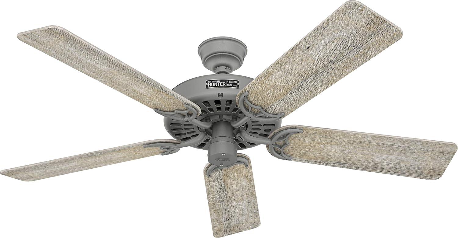 Matte Silver 52" Reversible 5-Blade Ceiling Fan with Lighting