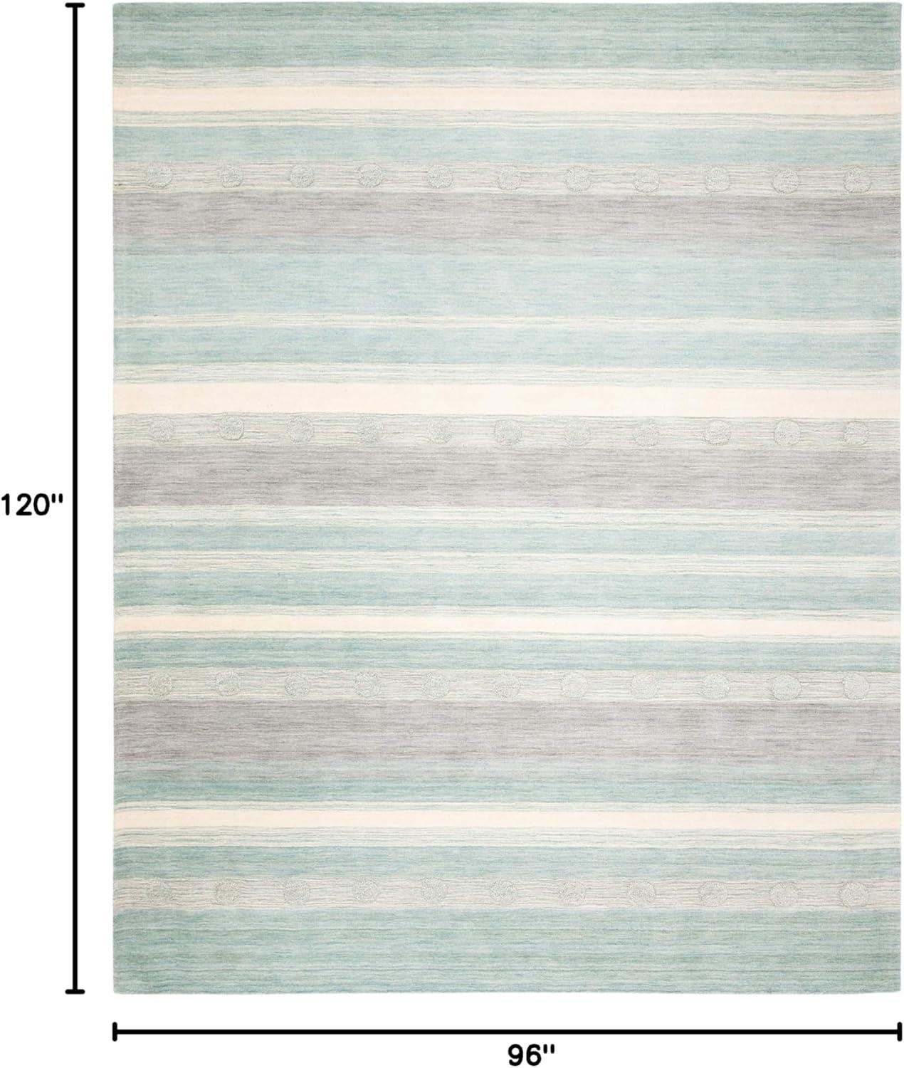 Hampton HTN231 Power Loomed Indoor/Outdoor Area Rug - Aqua/Ivory - 8'x10' - Safavieh.