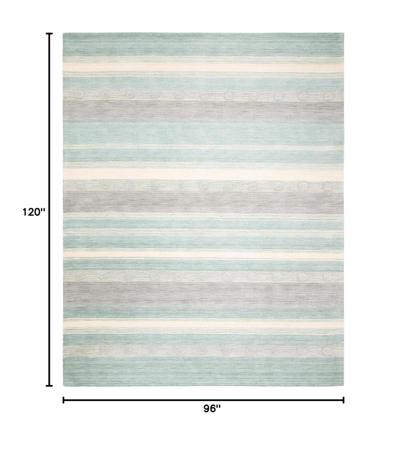 Hampton HTN231 Power Loomed Indoor/Outdoor Area Rug - Aqua/Ivory - 8'x10' - Safavieh.