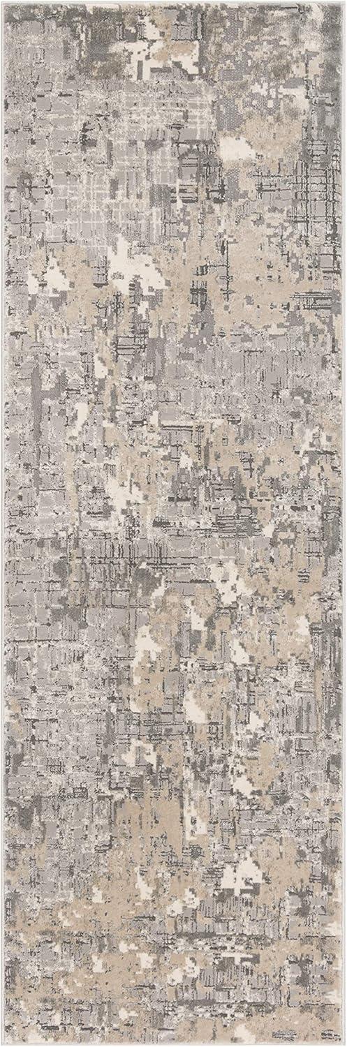 Meadow 100 MDW178 Power Loomed Indoor Runner Rug - Grey - 2'7"x8' - Safavieh