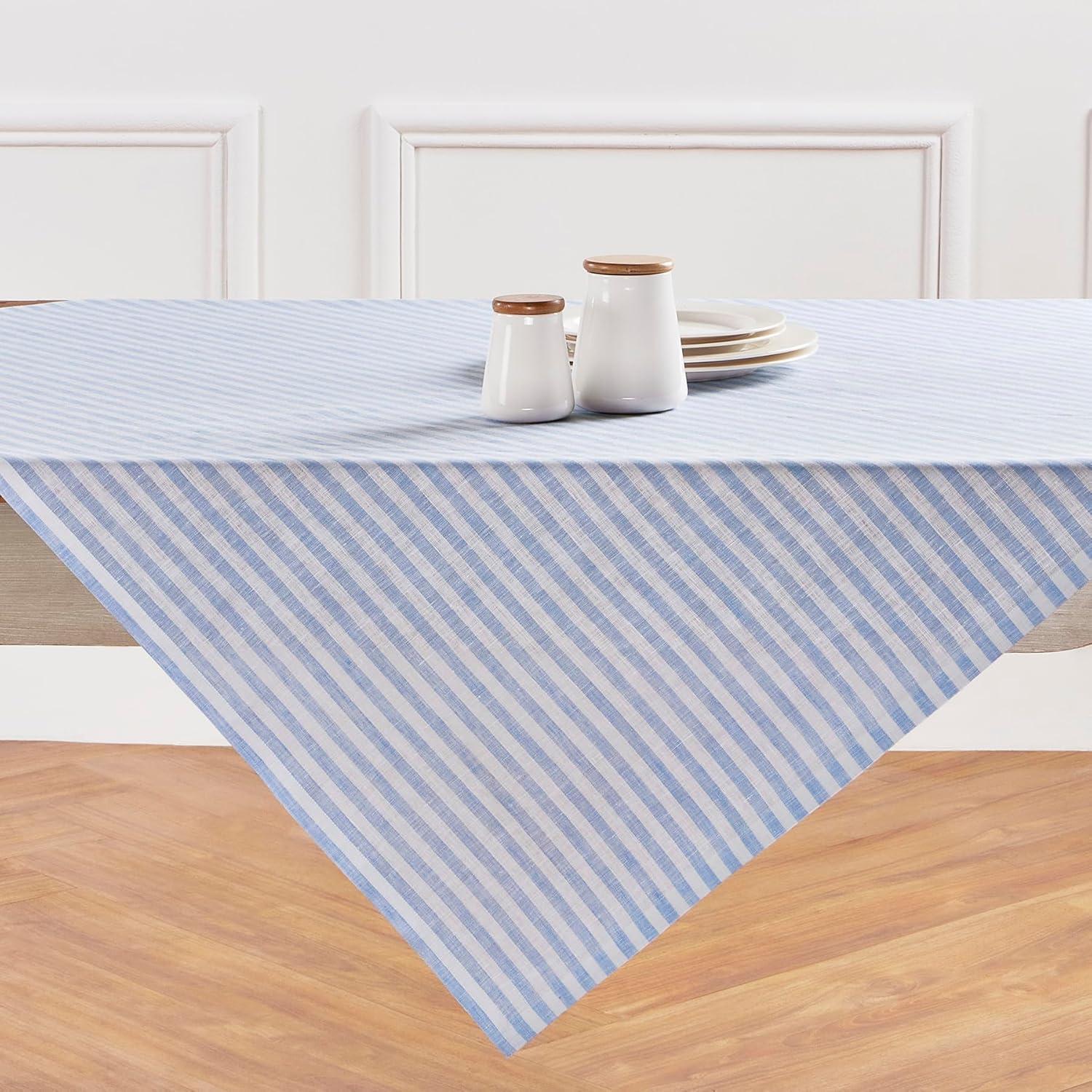 Solino Home Amalfi Stripe - 100% Pure Linen Tablecloth