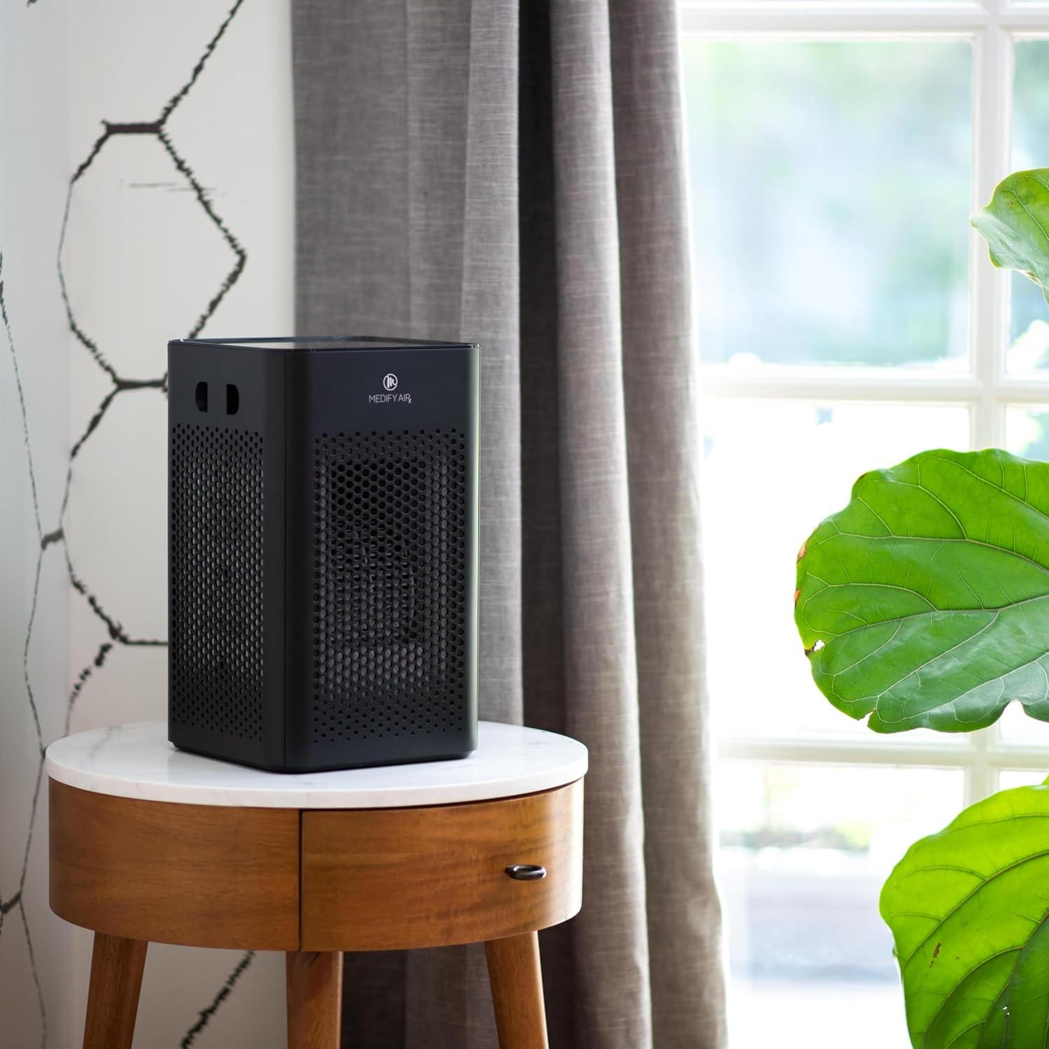 Medify Black Compact HEPA Air Purifier with Dual Filters