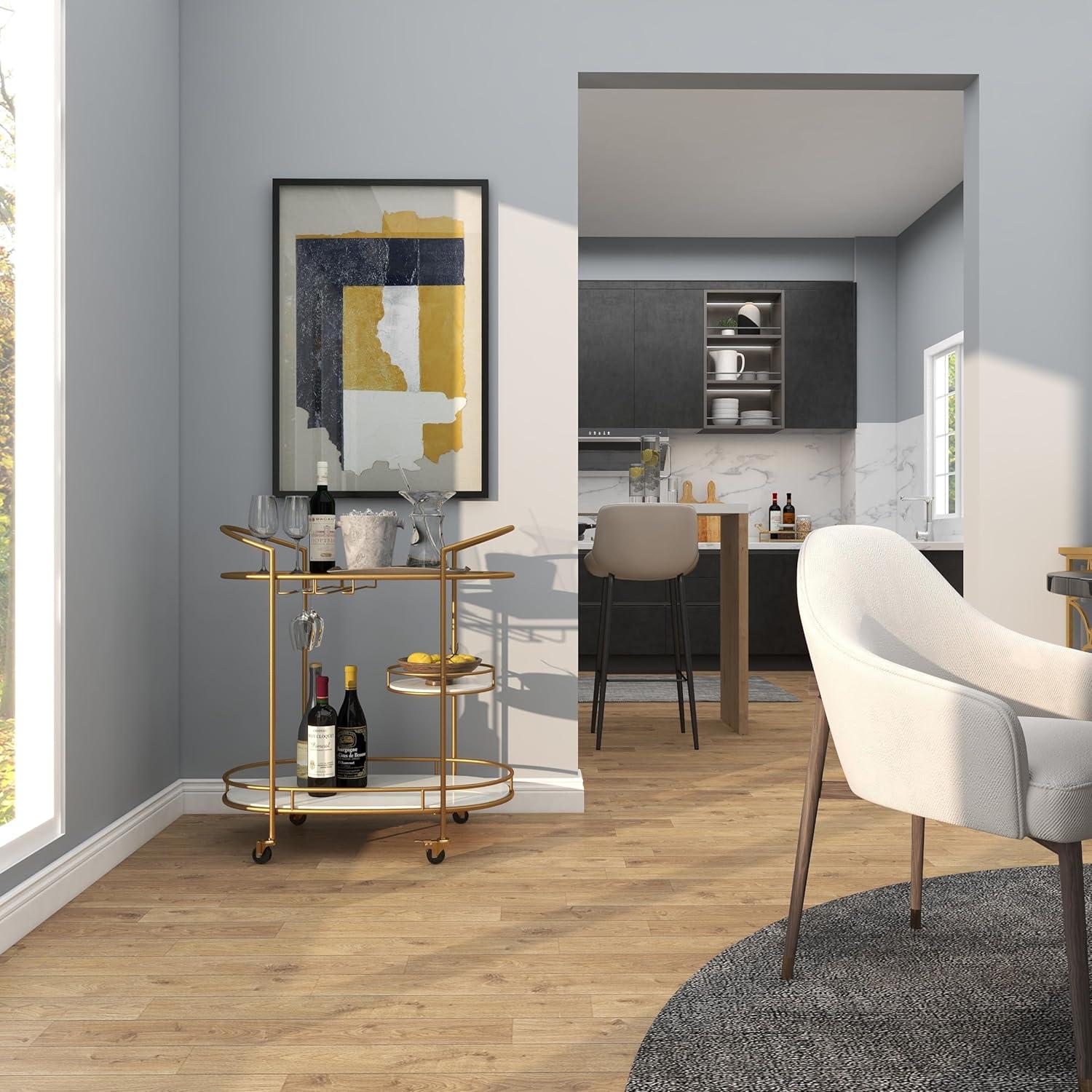 Colette Marble Bar Cart