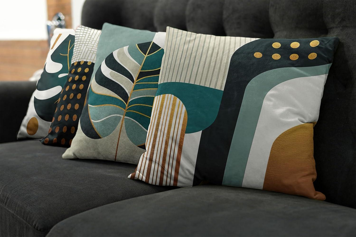 Dark Teal Orange Indoor/Outdoor Pillow Cover