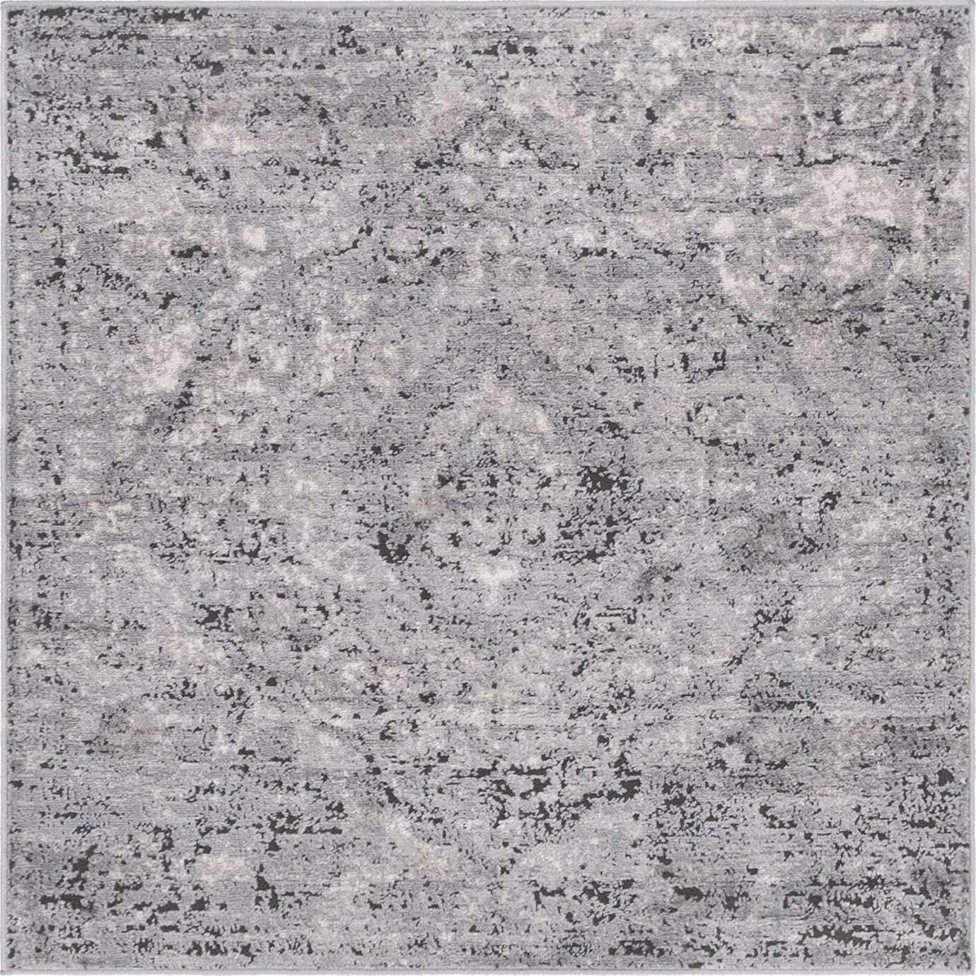 Unique Loom Portland Collection Area Rug - Astoria (4' 1" Square Gray/Ivory)