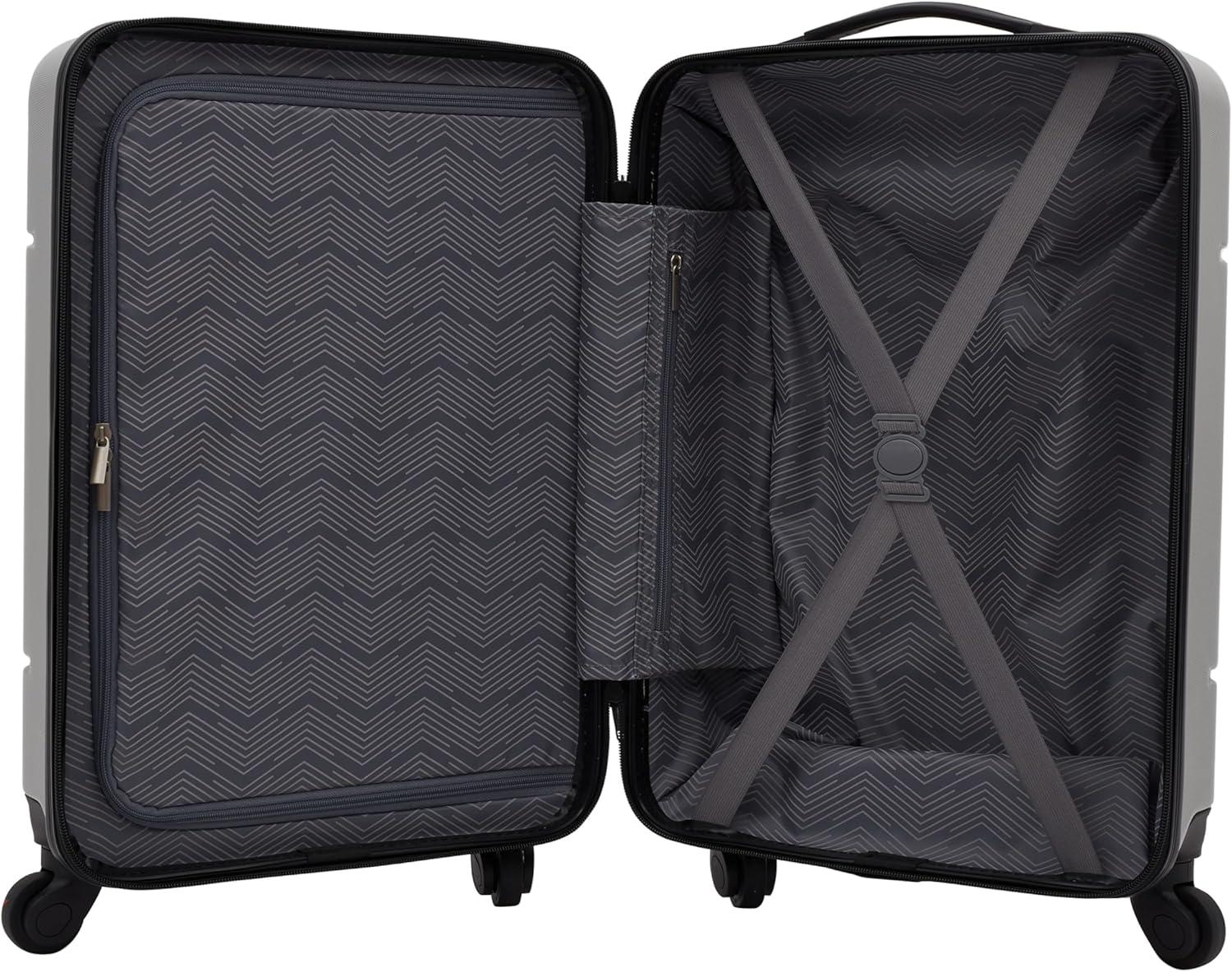 Travelers Club 20" Skyline Rolling Hard Case Carry-on Luggage - Gray