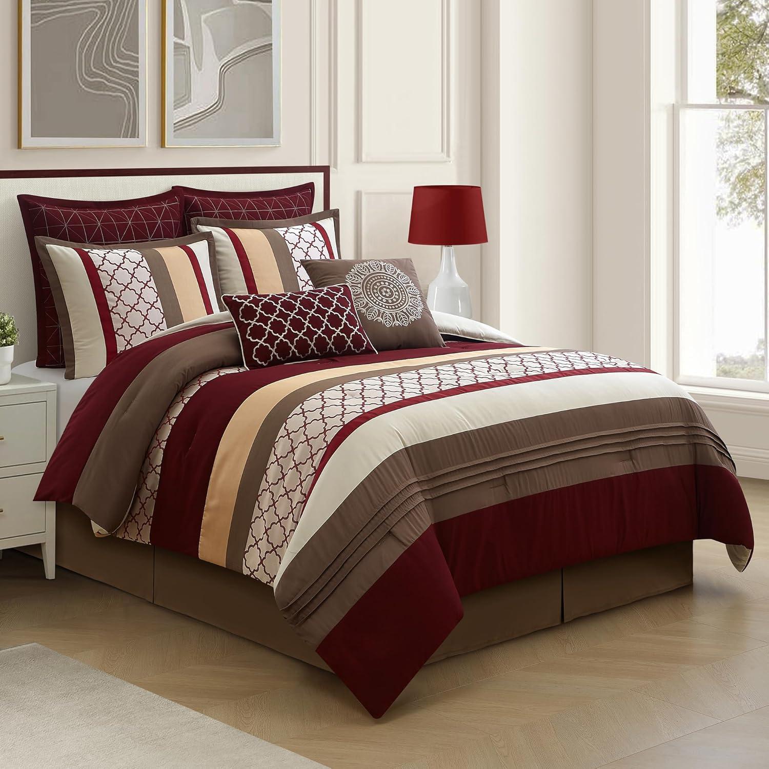Nanshing America, Inc Avalon Microfiber Modern & Contemporary 8 Piece Comforter Set