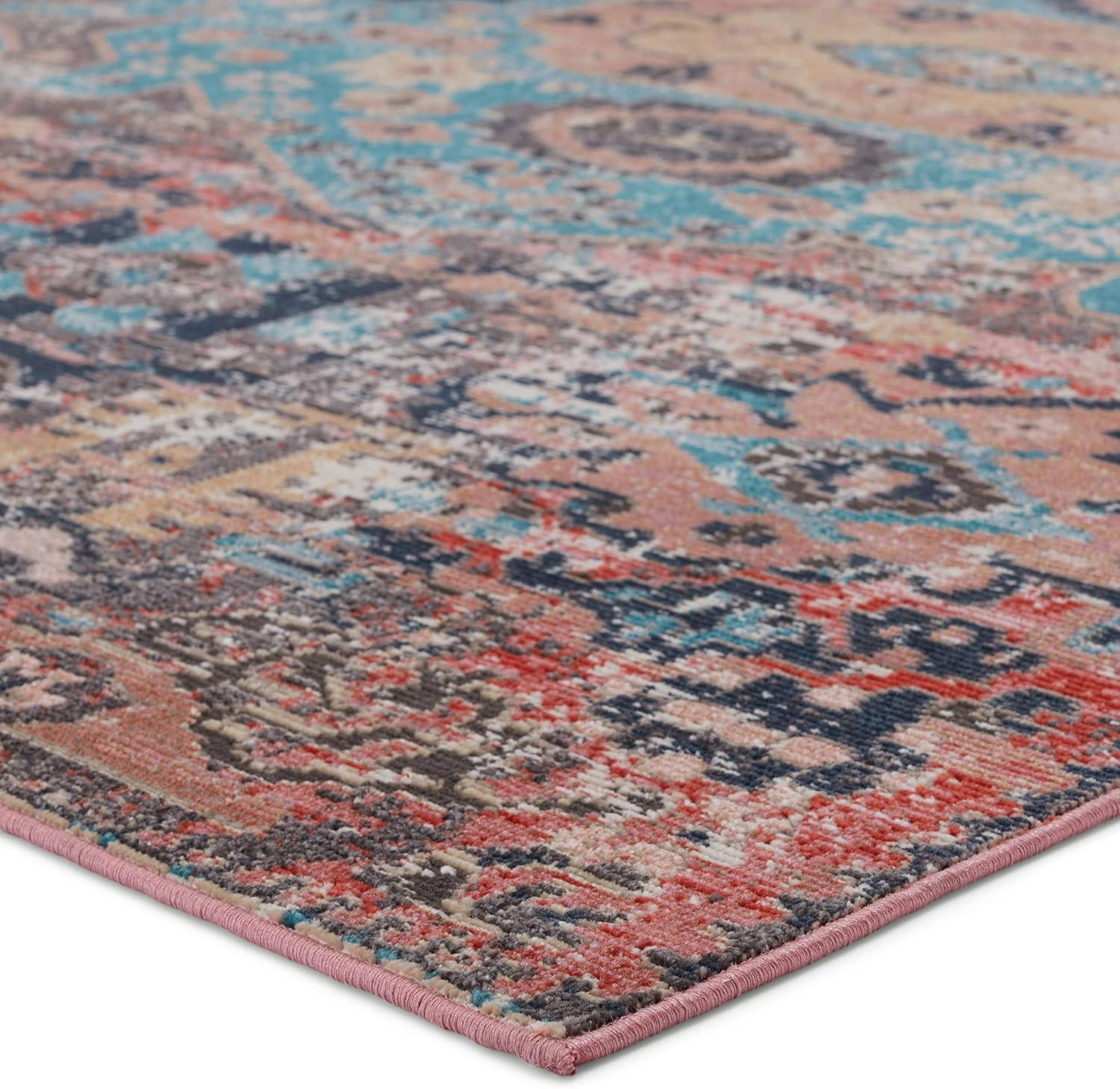 Presia Indoor/Outdoor Medallion Area Rug Red/Teal - Jaipur Living