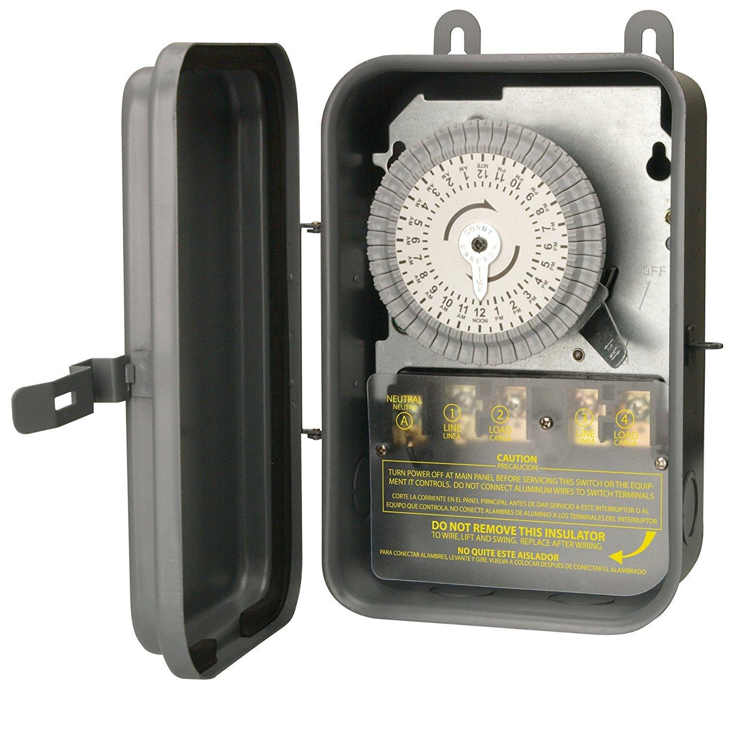 Woods - Outdoor - Mechanical Timer Switch - 277 V - Gray