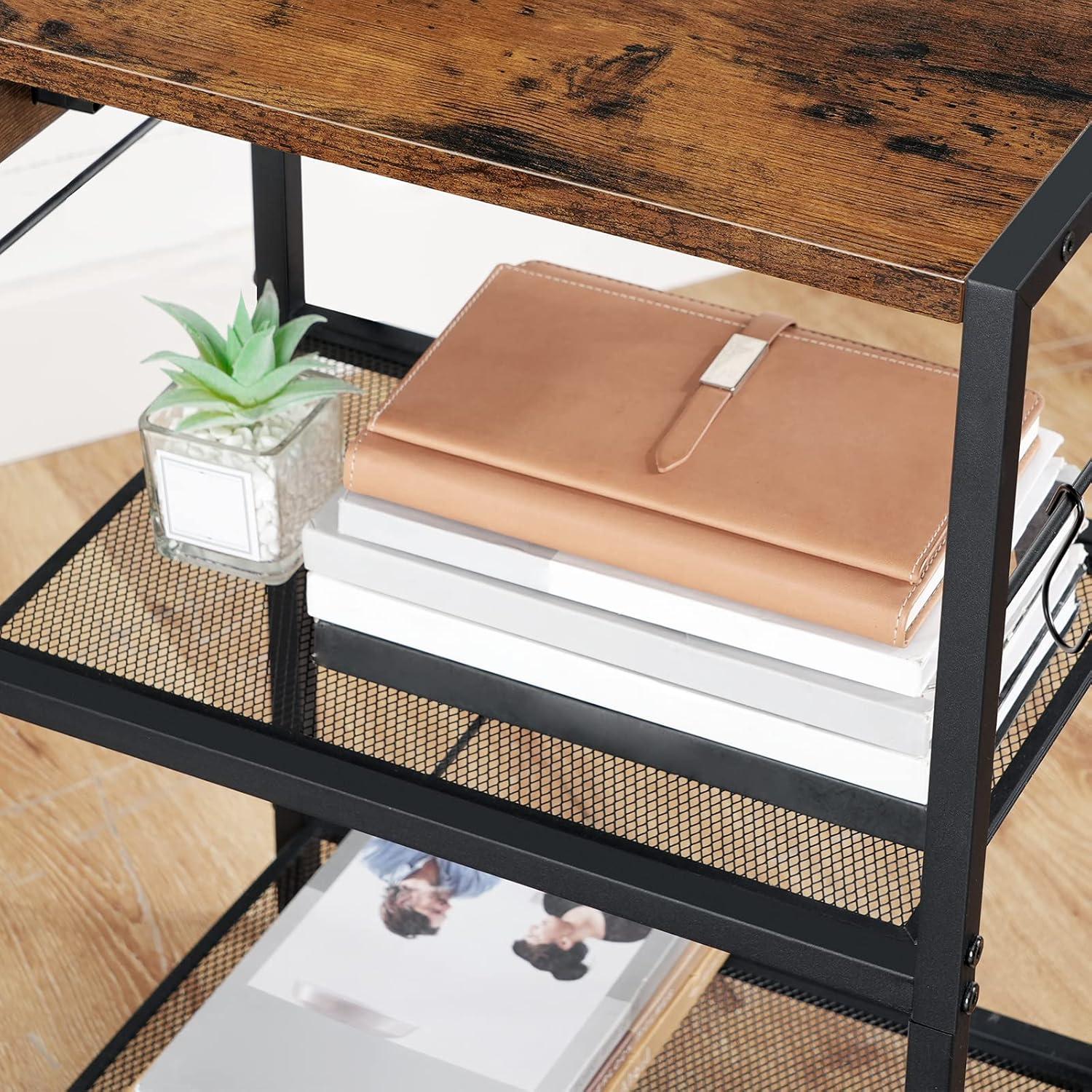 25.2'' H X 16.5'' W Mobile Printer Stand with Storage and Charging Station