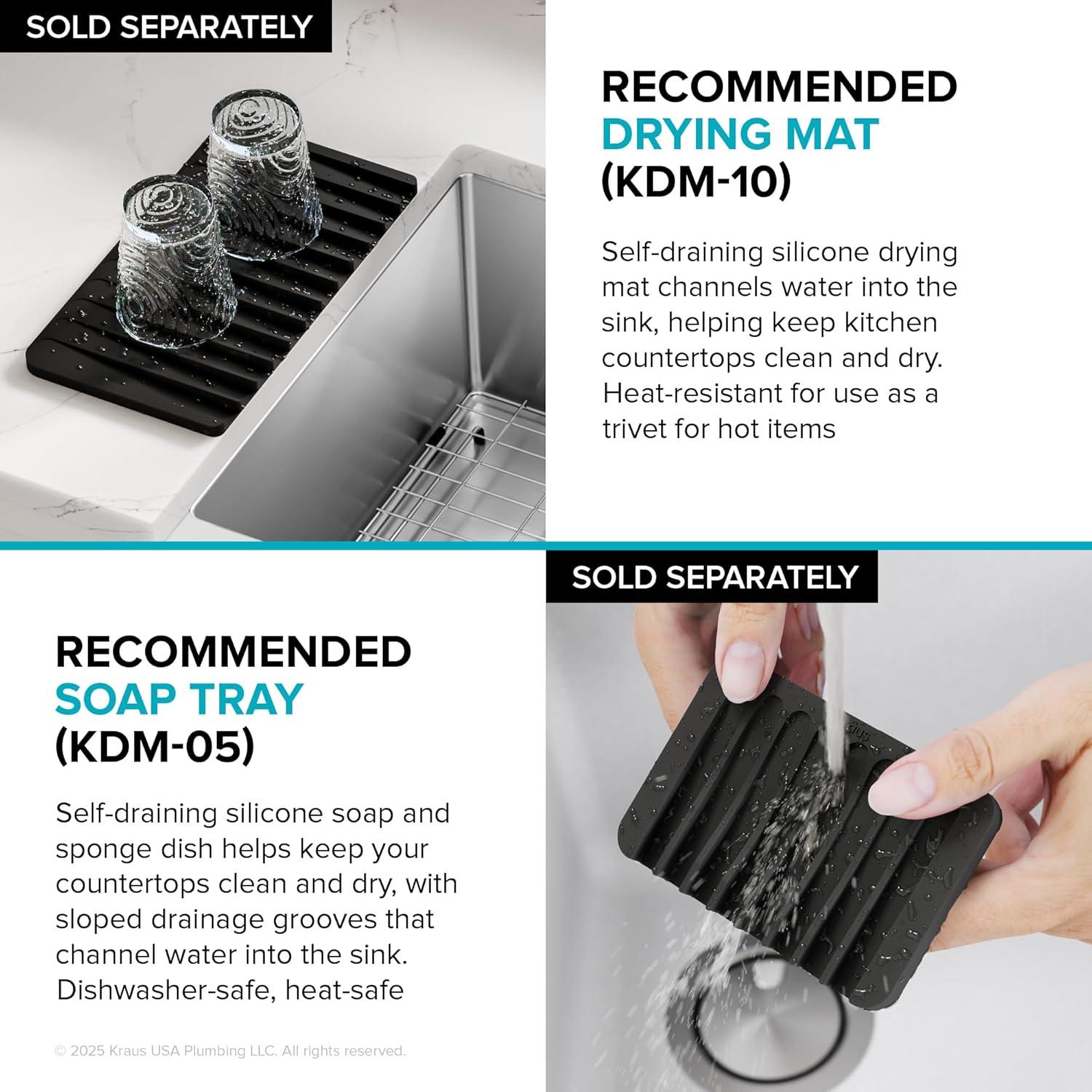 KRAUS Standart Pro Apron Front Farmhouse 16 Gauge Single Bowl Stainless Steel Kitchen Sink