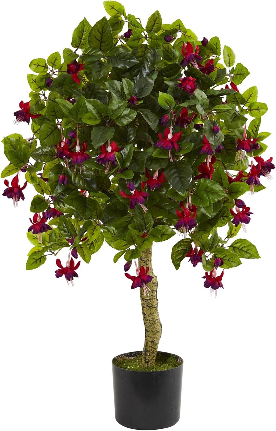 Nearly Natural 3-ft Fuchsia Artificial Tree