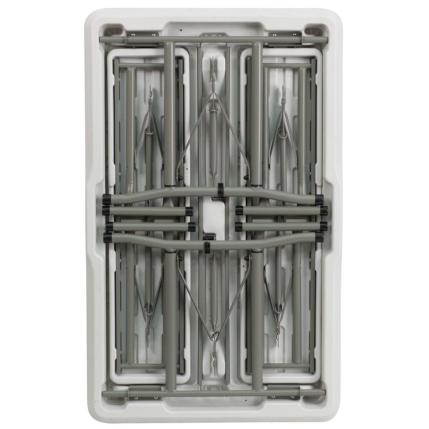 Emma and Oliver 3 Piece Portable Plastic Folding Bench and Table Set