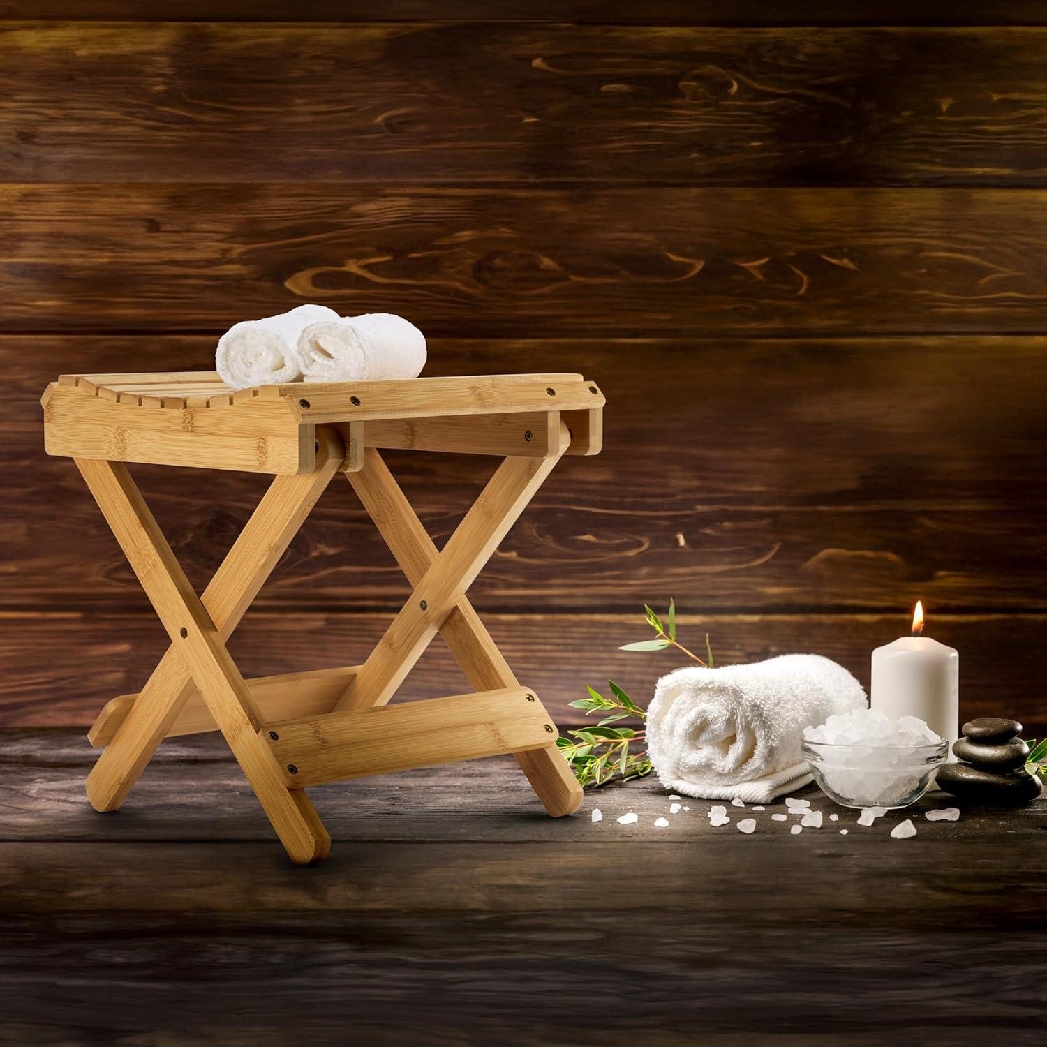 Sorbus Sorbus Bamboo Folding Step Stool Bench