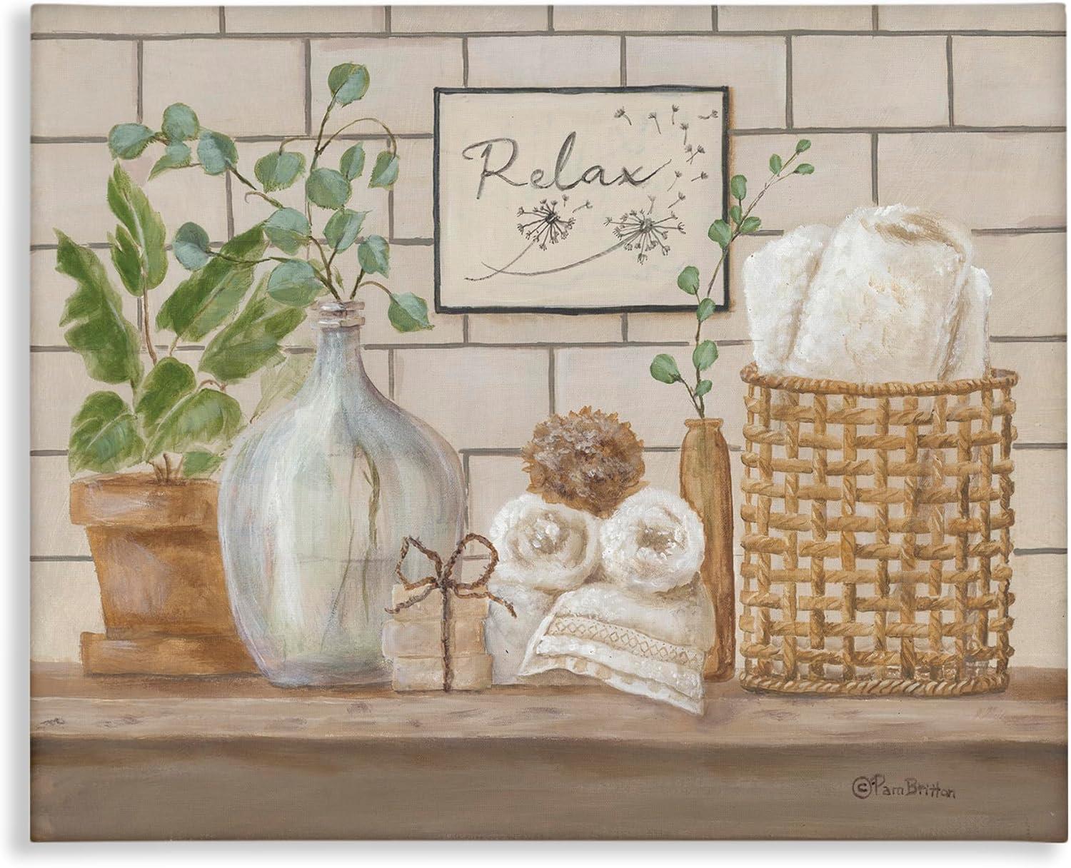 " Uplifting Bathroom Spa Relax Scene " by Pam Britton Painting Print