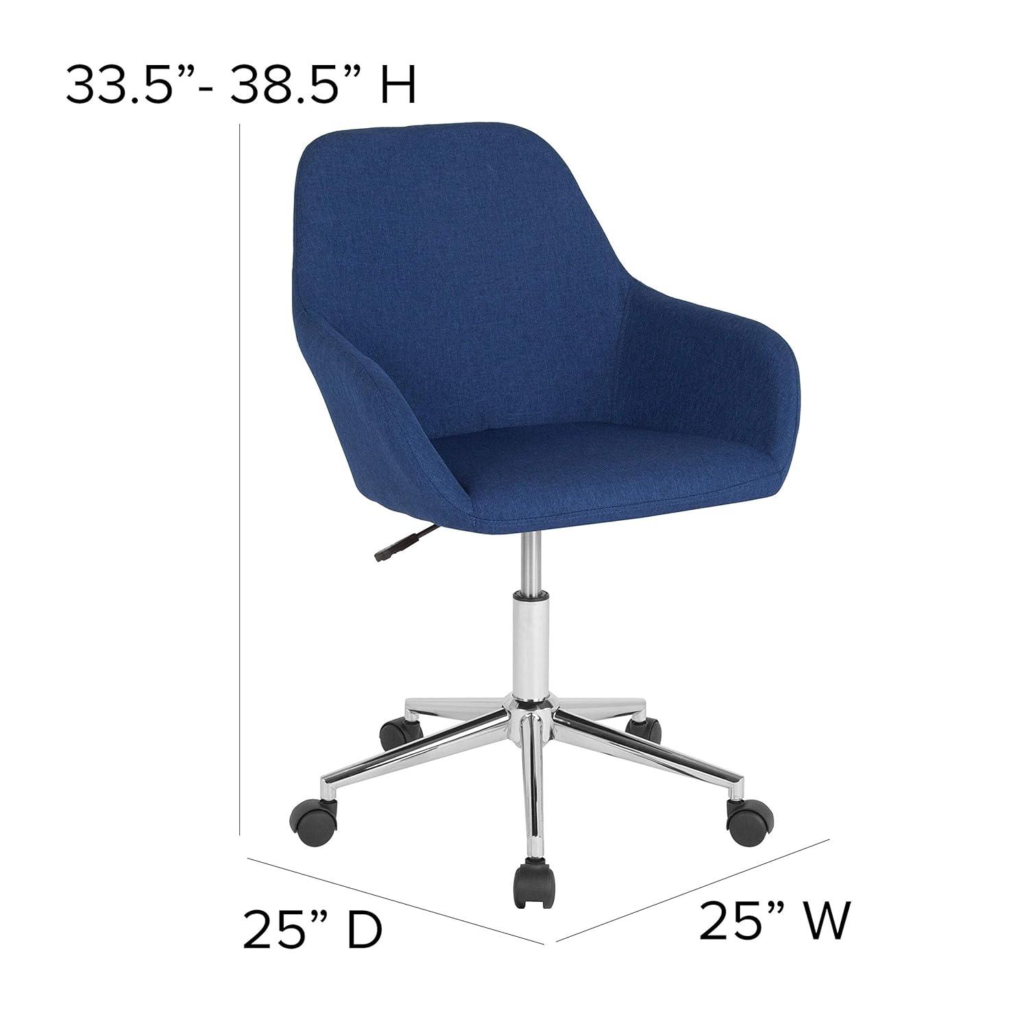 Flash Furniture Cortana Home and Office Mid-Back Chair in Blue Fabric