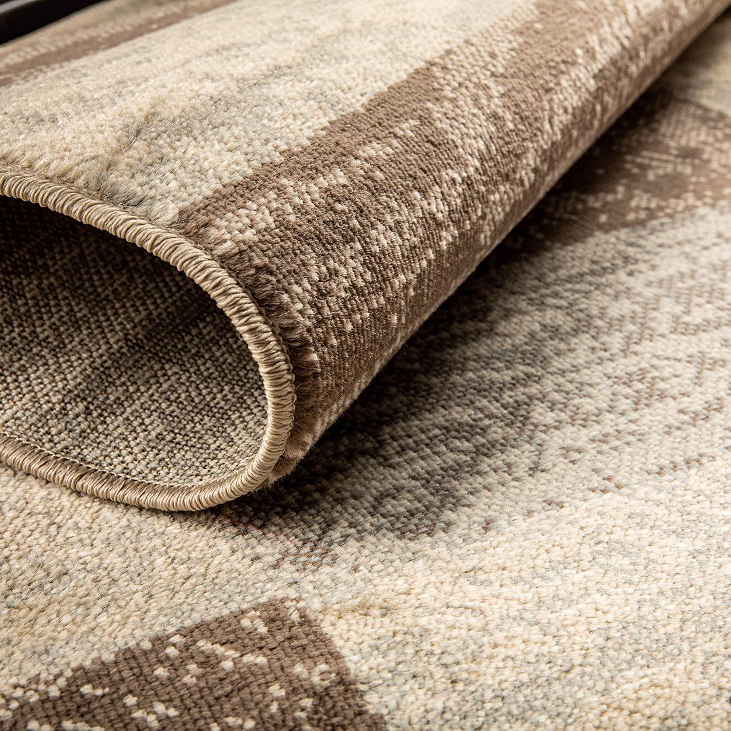 Slate Geometric Easy-Care Synthetic 5'x8' Area Rug