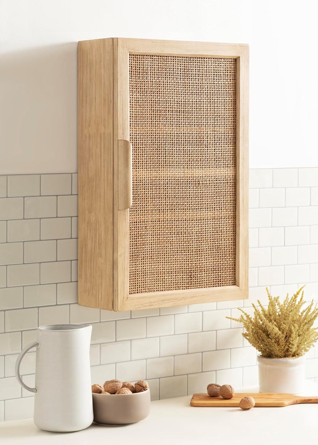 Kate & Laurel All Things Decor Ori Rattan Wall Cabinet Natural