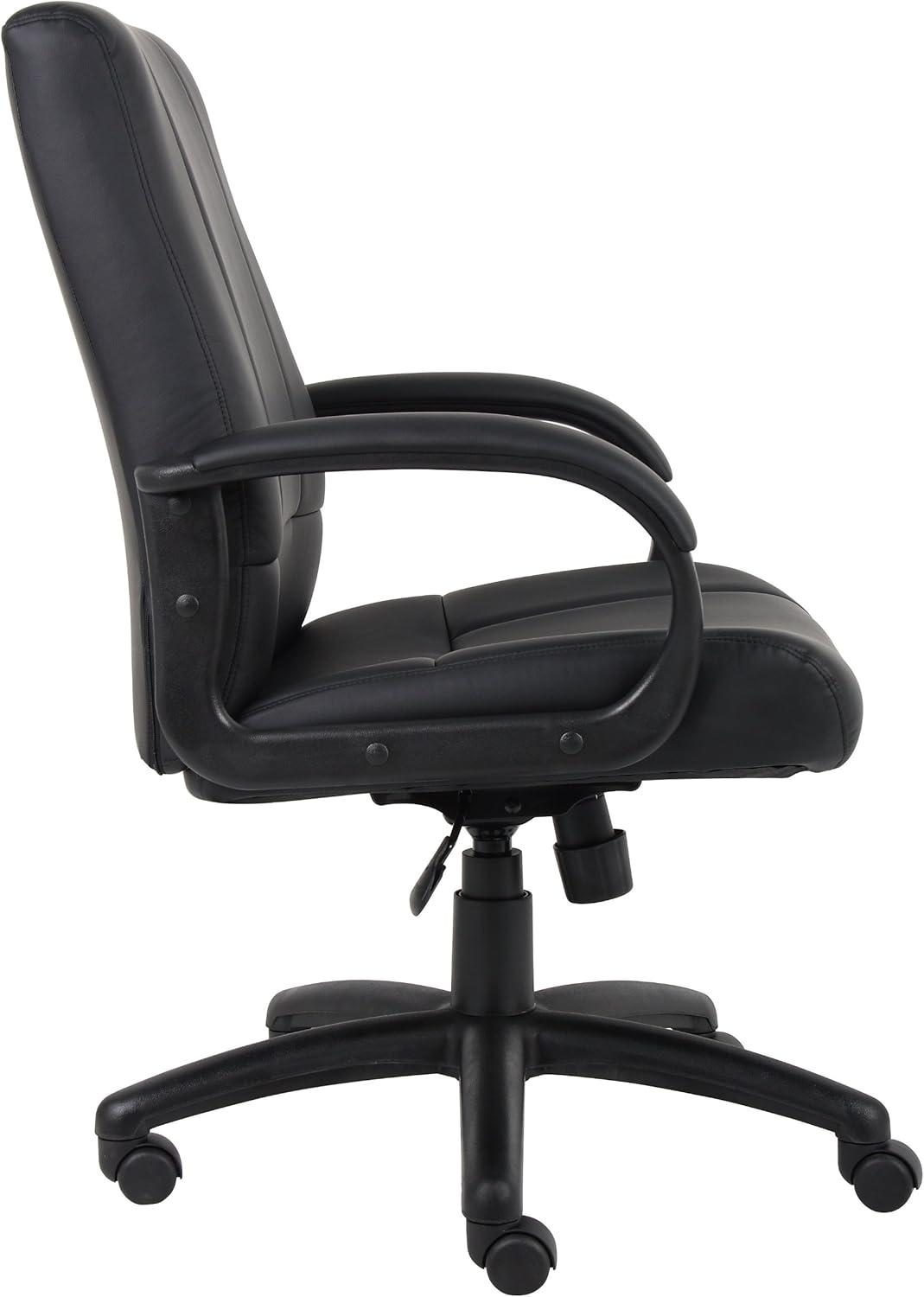 Caressoft Executive Mid Back Chair Black - Boss Office Products