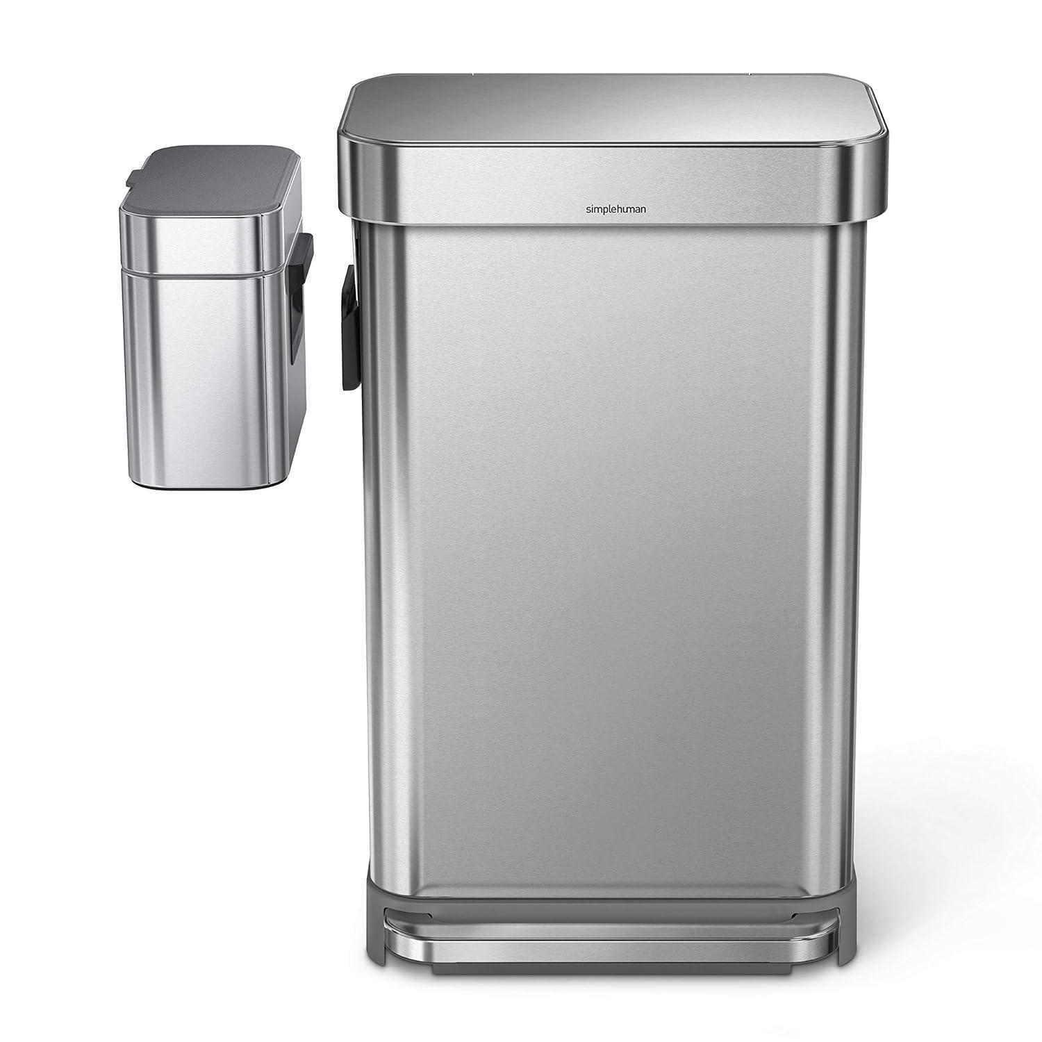 Simplehuman 4 Liter Compost Caddy, Brushed Stainless Steel
