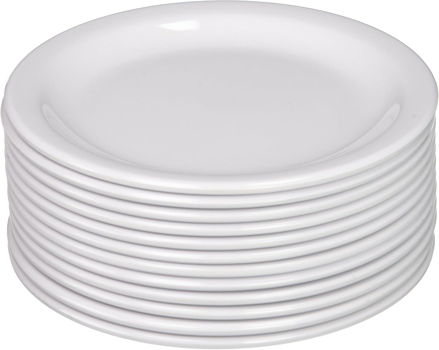 White Melamine 6.5-Inch Chip-Resistant Salad Plate