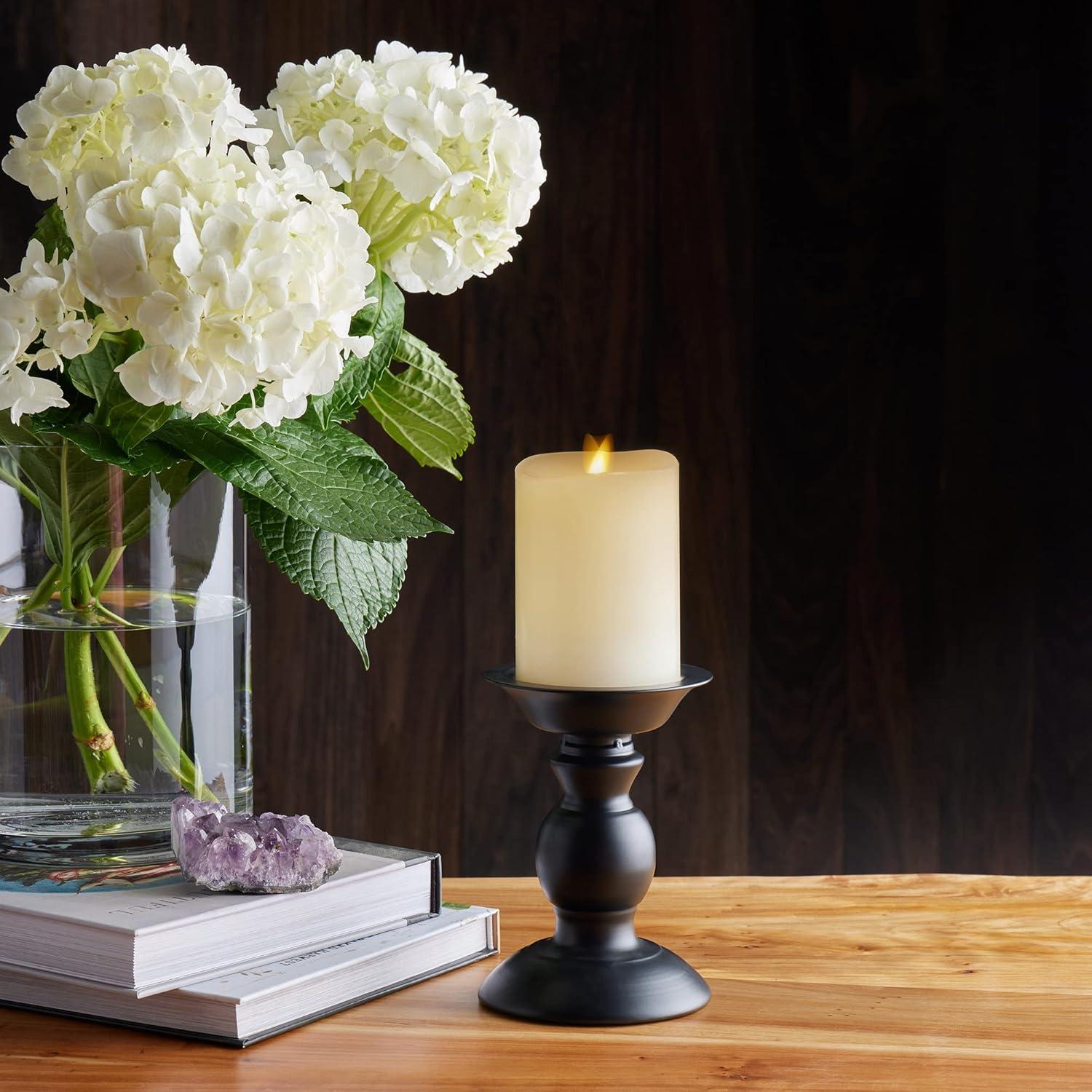 Ivory Matte Flameless LED Pillar Candle with Timer