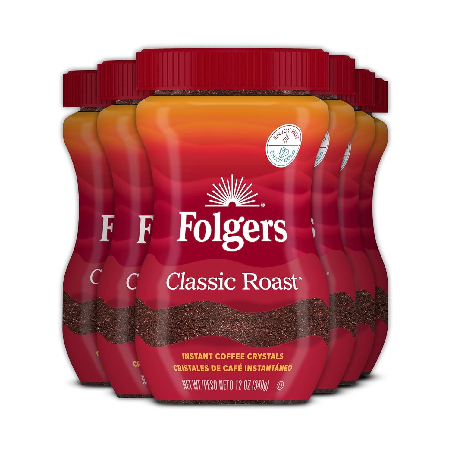Folgers Classic Medium-Dark Roast Instant Coffee in Jar
