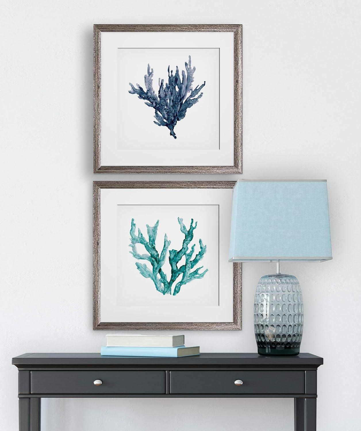 Sea Coral 2-Piece Framed Art Set with Silver Frame