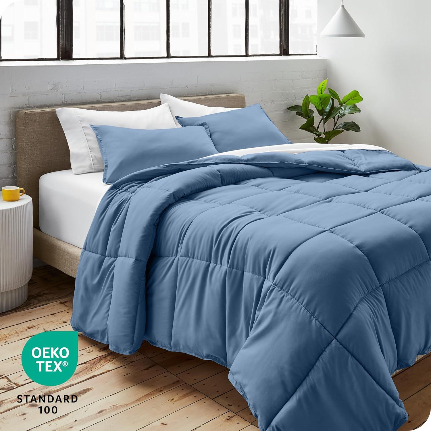 Twin Coronet Blue Down Alternative Microfiber Comforter Set